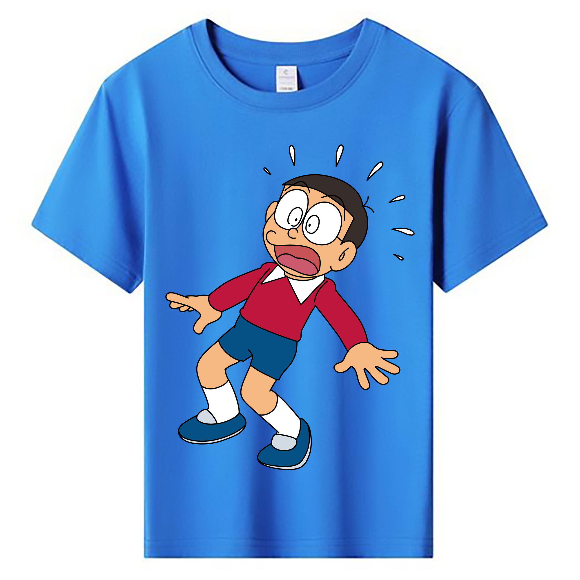 （画像用） ドラえもん 野比 のび太 Doraemon Nobita Nobi 綿100％キッズTシャツ（フロントプリント）